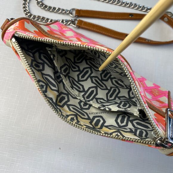 Rebecca Minkoff "MINI MAC" PINK + BROWN LEATHER Crossbody Bag! Long CHAIN STRAP - Picture 10 of 16